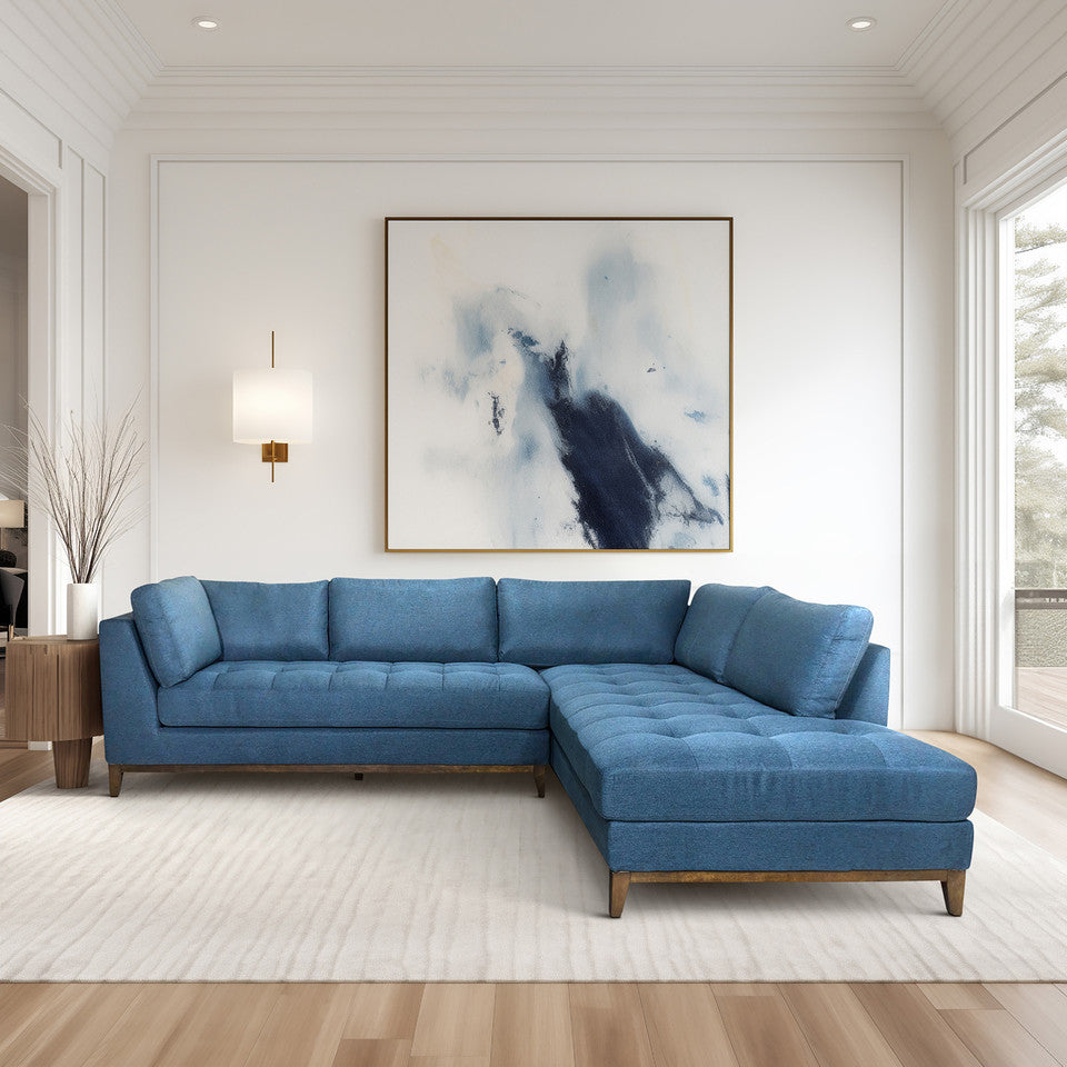 Blue Haven: Modern L-Shaped Sectional