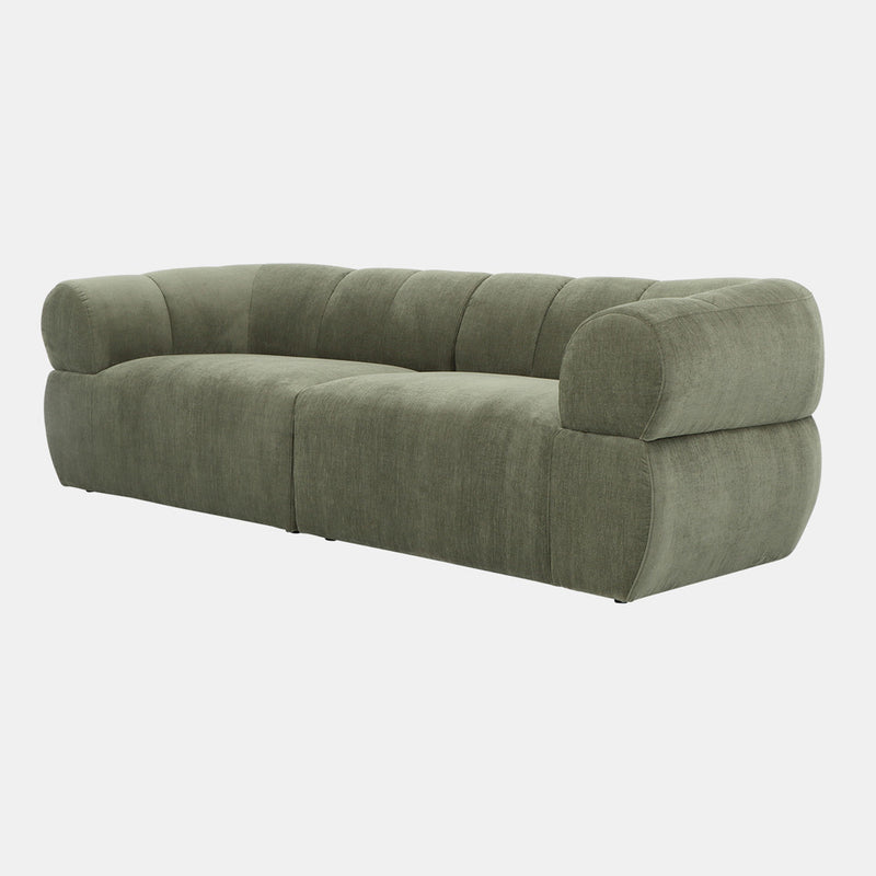 Olive Green Rounded Arm Sofa (101")