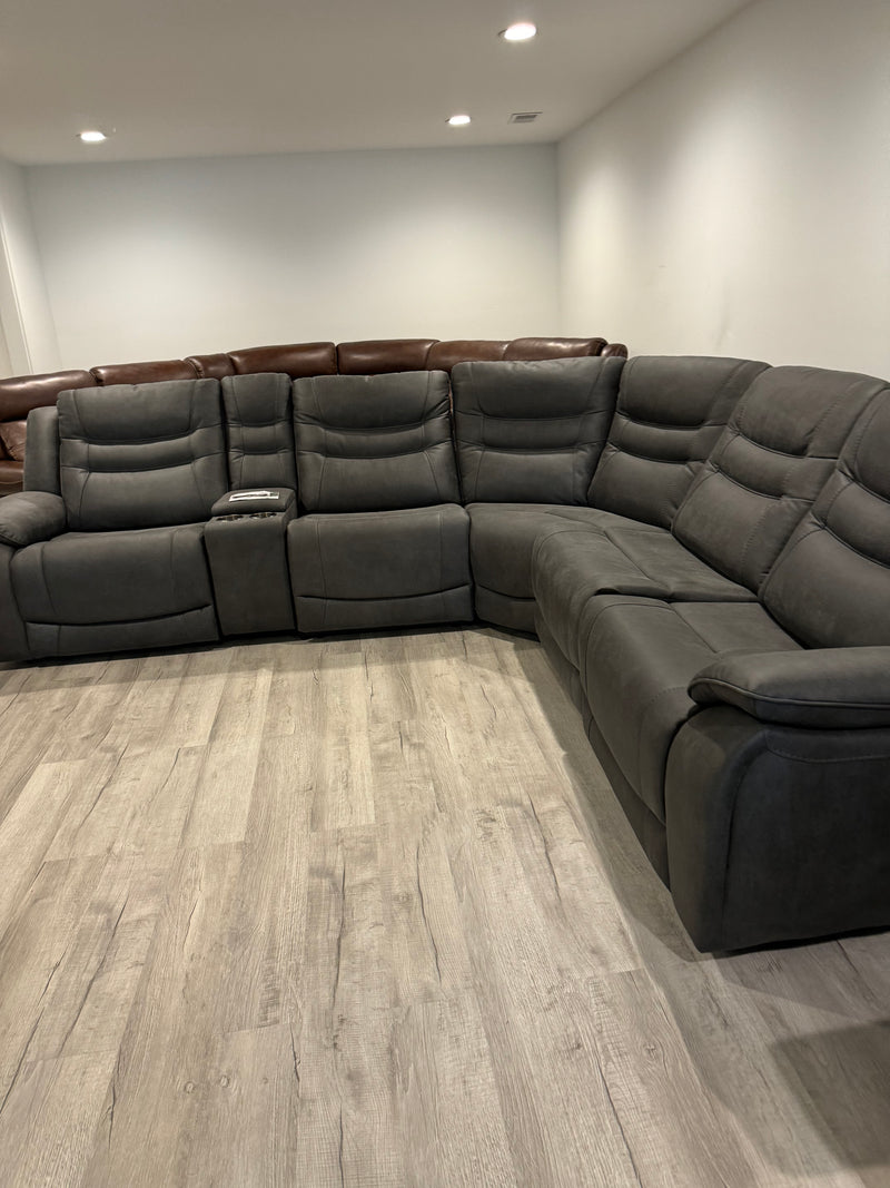 Kelsee Fabric Power Reclining Sectional with Power Headrests