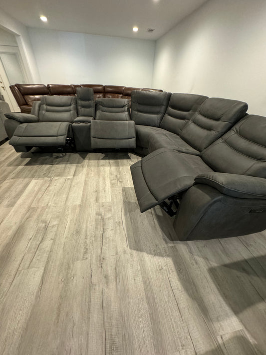 Kelsee Fabric Power Reclining Sectional with Power Headrests
