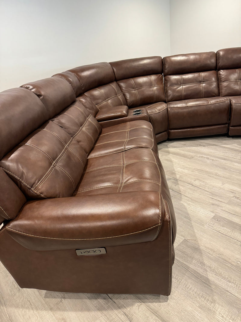 Concord 6-piece Top Grain Leather Sectional