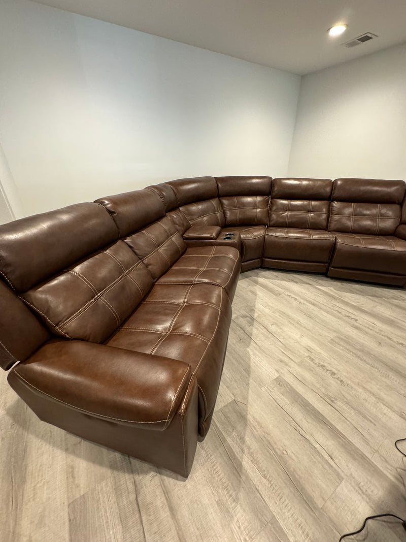 Concord 6-piece Top Grain Leather Sectional