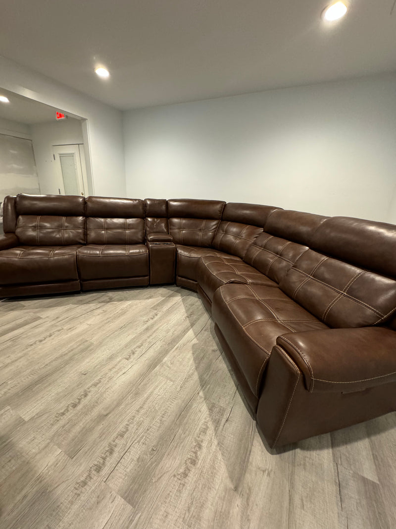 Concord 6-piece Top Grain Leather Sectional