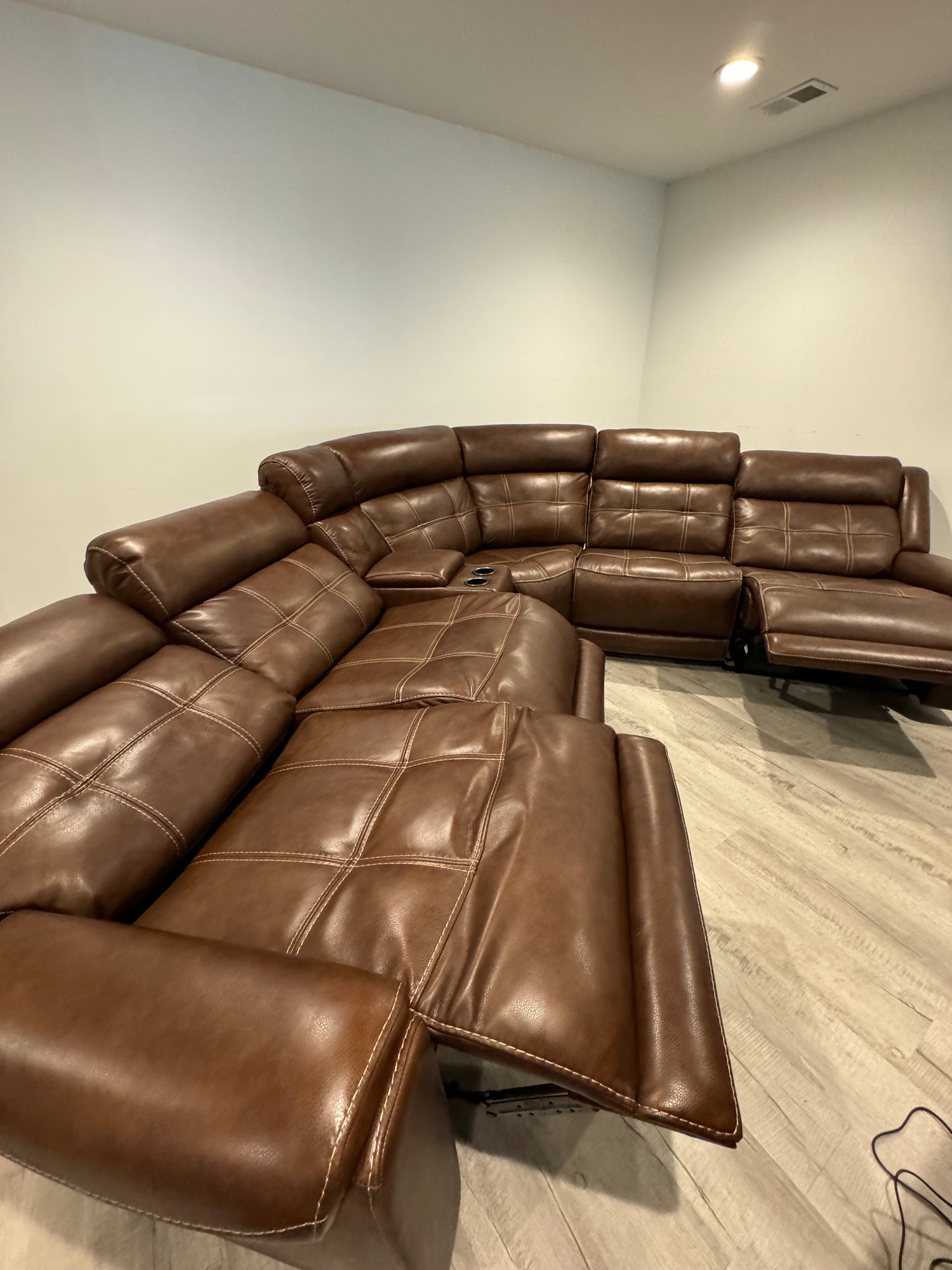 Concord 6-piece Top Grain Leather Sectional