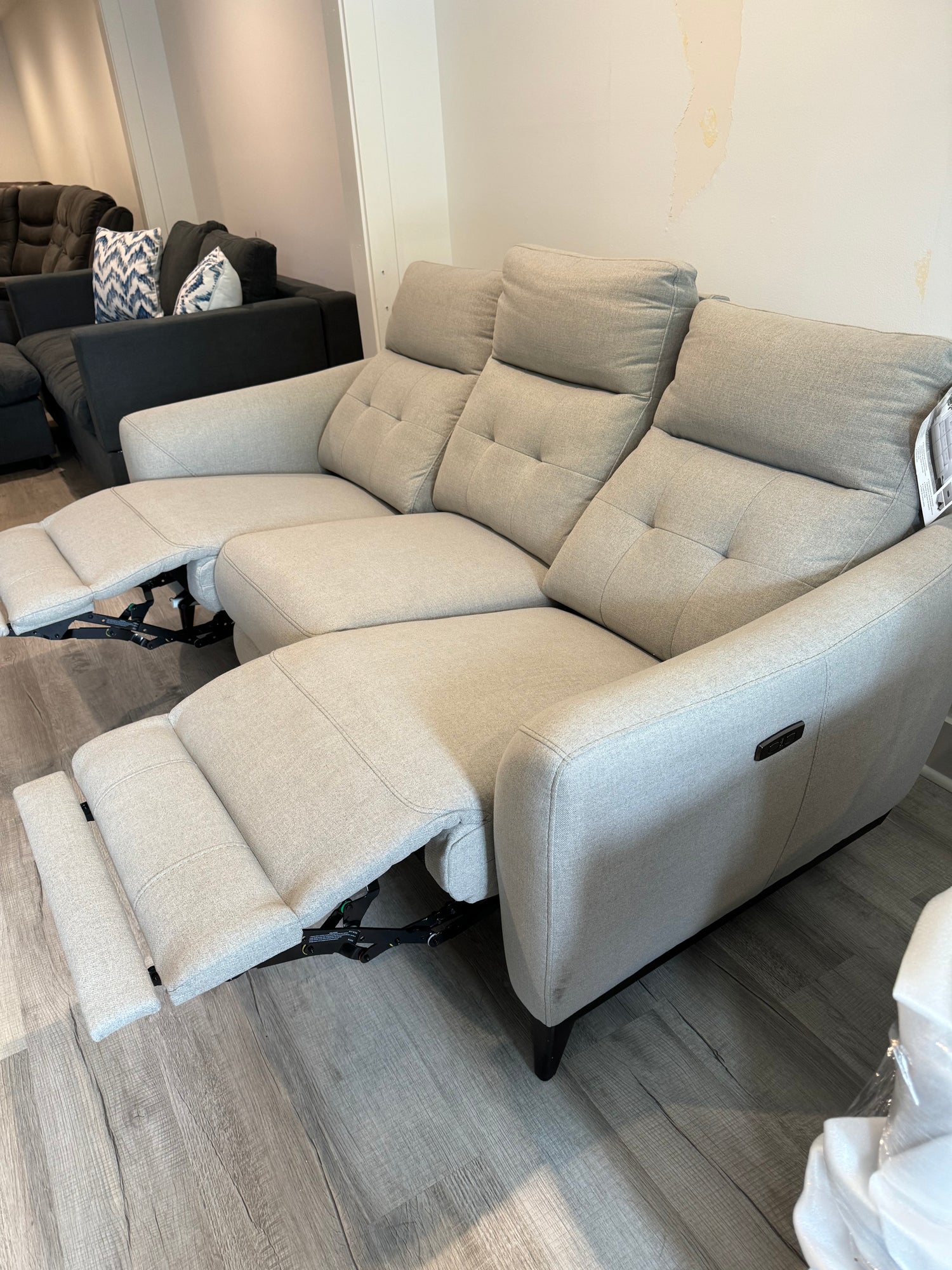 Alpendale Fabric Power Reclining Sofa with Power Headrests